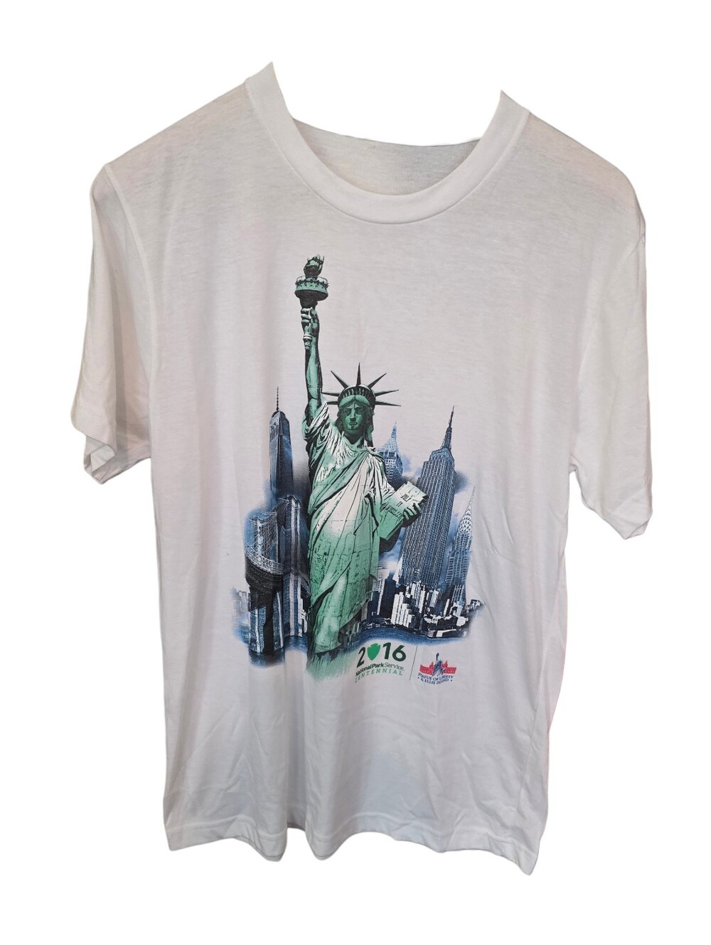 2016 National Park Service Centennial Statue Of Liberty White T-Shirt NWT Sz M